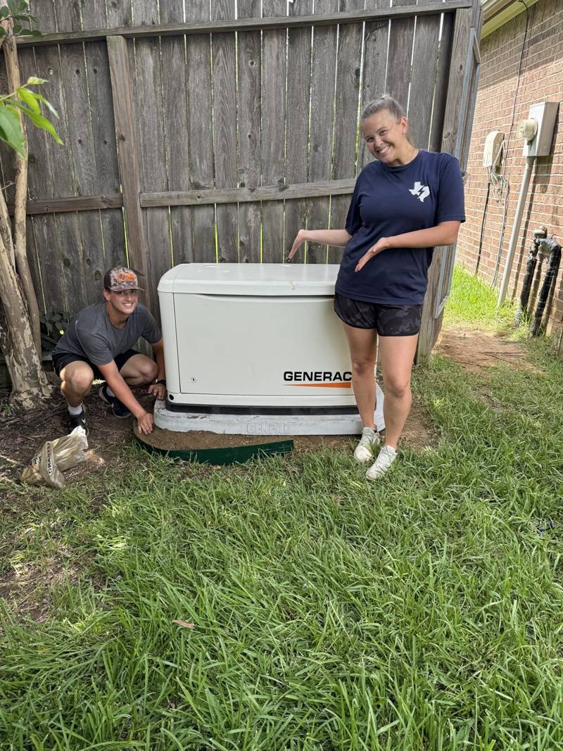 The Texas Generators team with a newly installed Generac generator